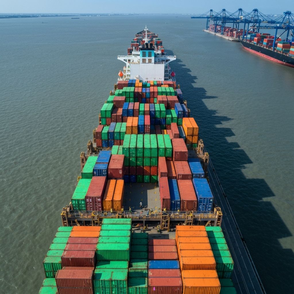 Cargo ship with containers