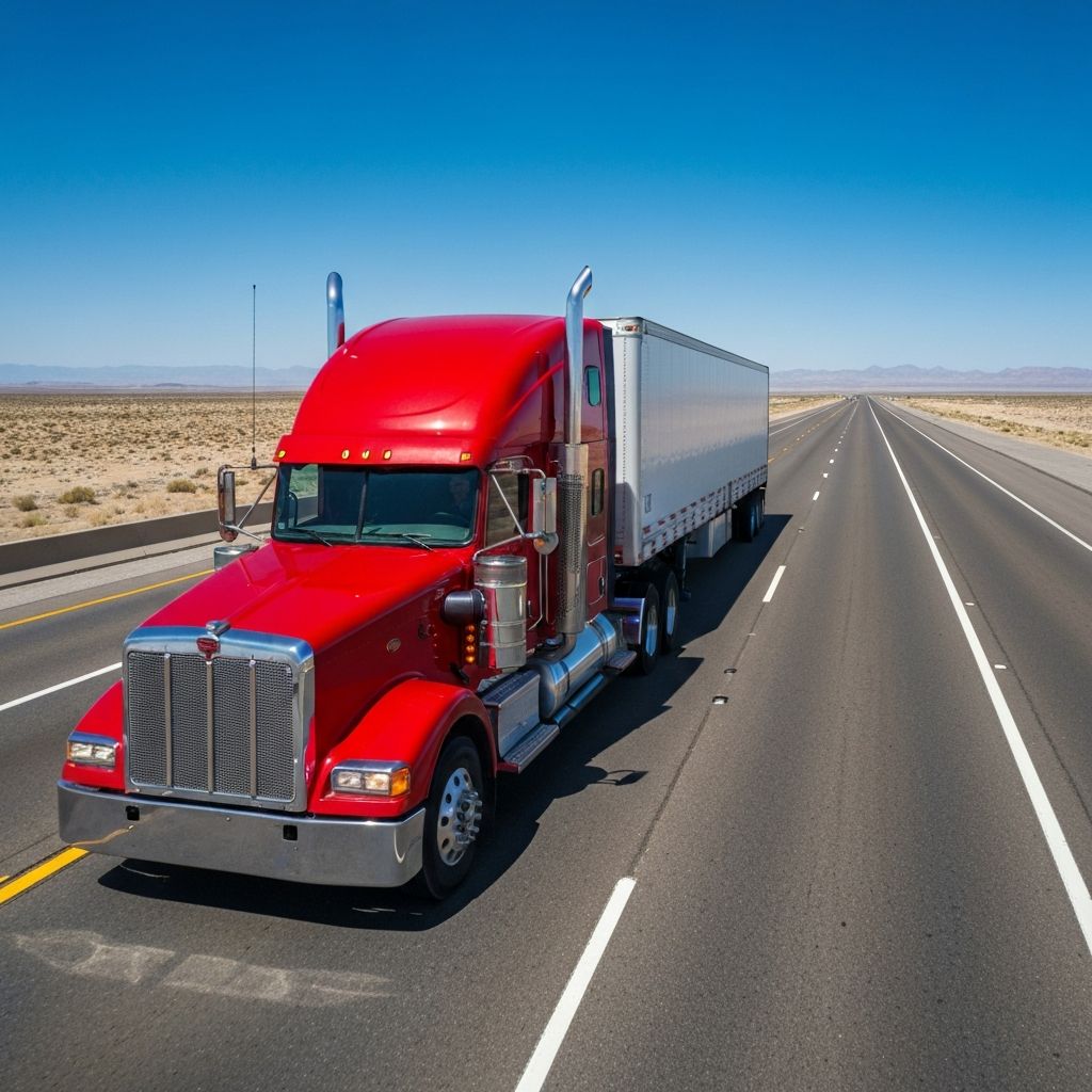 Delivery truck on highway